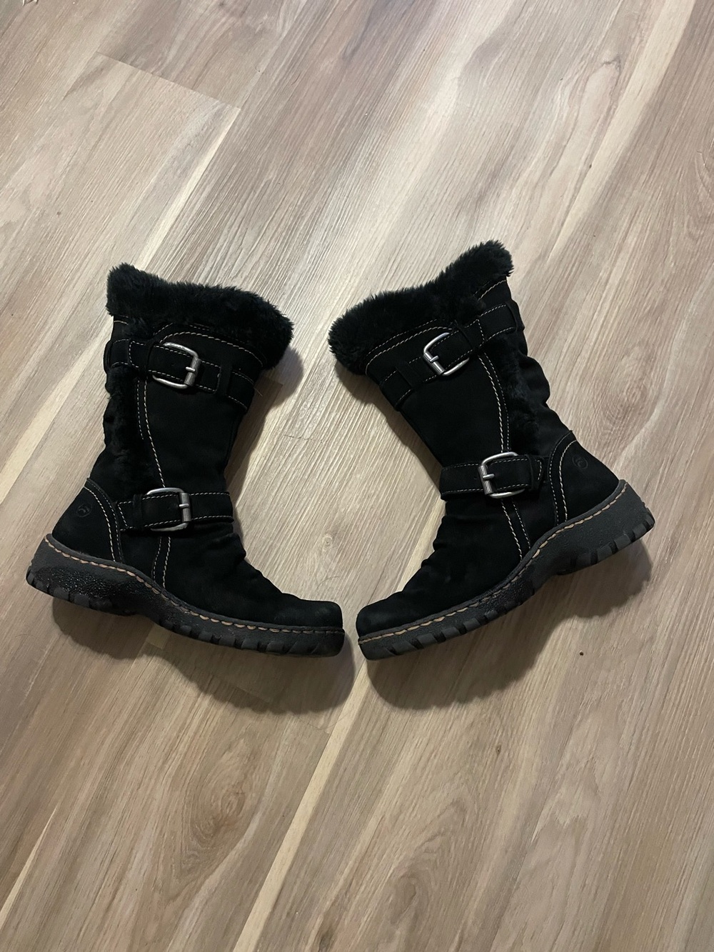 Bare Traps Ladies Brandlee Black Suede Leather Boots Size 7.5
